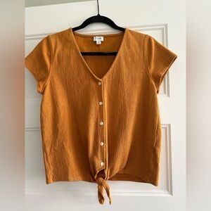 J. Crew Button Down Tie Front Top